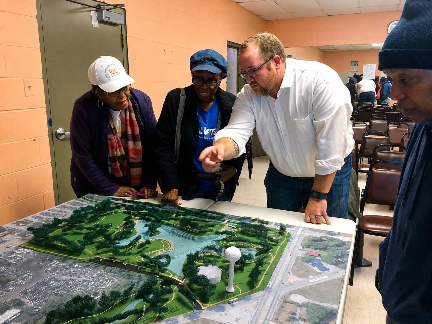 Rock meeting with residents